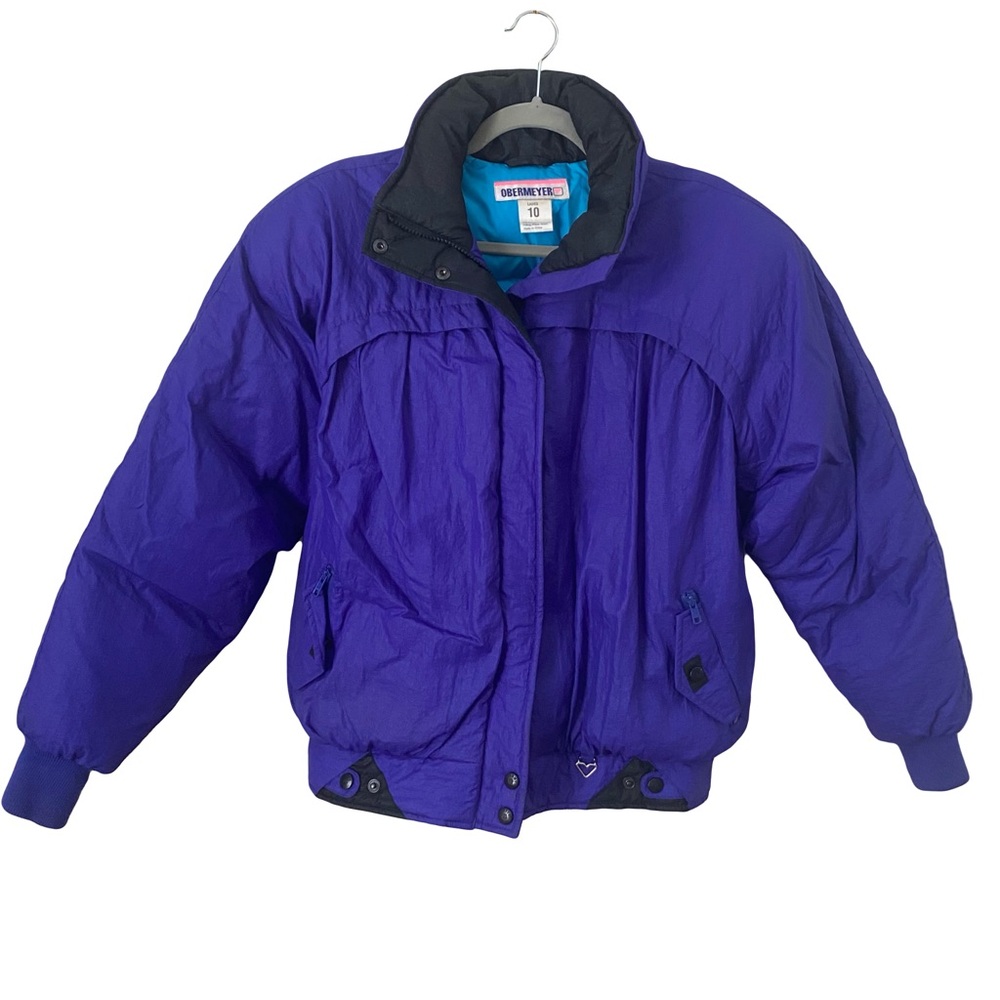 Obermeyer Vintage Down Purple Puffer Jacket Retro 80s 90s Gaper Day Size‎ 10